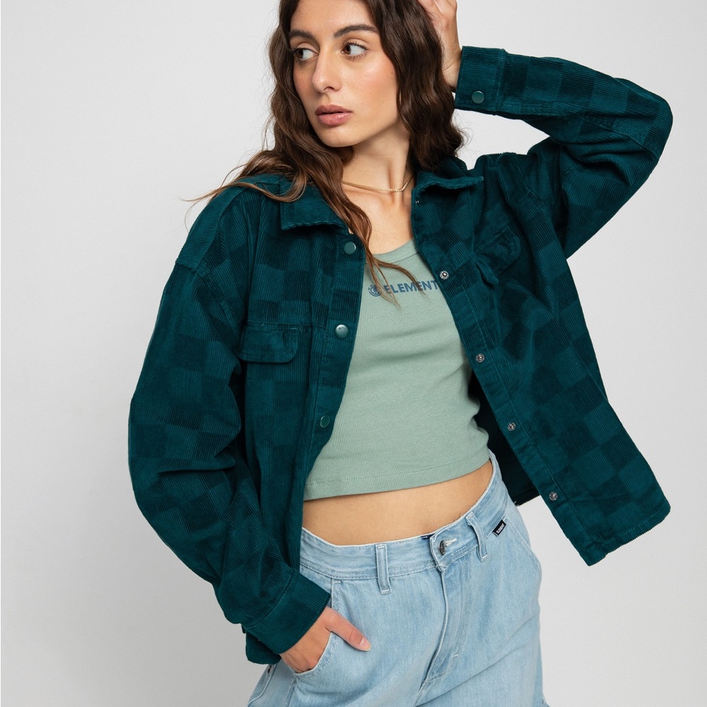 Vans Checkerboard Corduroy Shacket XS | Oversized Button Down Jacket 100% Cotton - Picture 7 of 12
